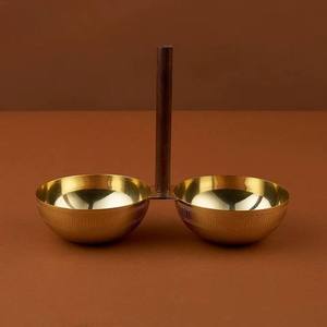 Bol à dattes arabe marron pour la maison, service du Ramadan, écologique, sans plomb, en métal et bois, fait main, durable, design moderne, chocolat - Product Image 4