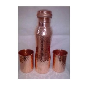 Bouteille d'eau en cuivre artisanale avec finition martelée pour un look élégant et une purification naturelle de l'eau - Product Image 6