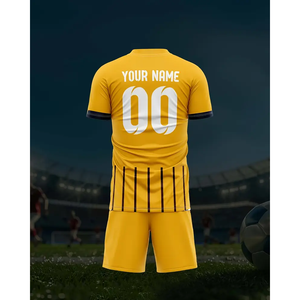 เสื้อฟุตบอลอเมริกันสีเหลือง ตัดเย็บอัตโนมัติ เสื้อฟุตบอลผู้ชาย สกรีนชื่อและหมายเลขได้ สวมใส่สบาย ระบายอากาศได้ดี - Product Image 4