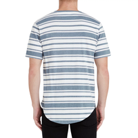 T-shirt rayé à col rond et manches courtes pour homme, coupe ajustée, haute qualité, directement de l'usine du Bangladesh, en coton, tailles mixtes, collection printemps