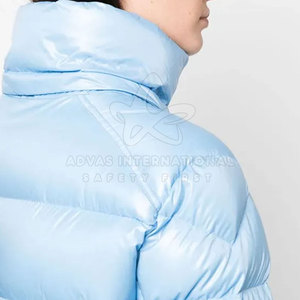 Femmes hiver extérieur épais bulle veste capuche fermeture à glissière respirant Polyester/Nylon doublure tricoté personnalisable haute - Product Image 5