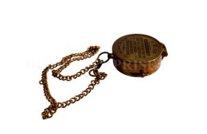 Boussole en laiton de style antique boîte d'affichage en cuir marron de qualité supérieure gravée écriture prière numérique imprimé maison métal artisanat - Product Image 2