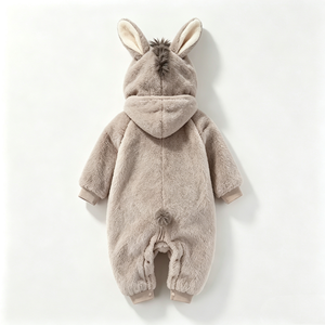 Mono de bebé con capucha de burro de felpa personalizado, disfraz de burro para recién nacido, traje de nieve de burro de felpa suave para bebé - Product Image 4