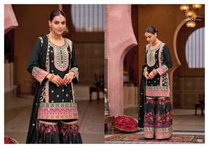 Costumes pakistanais au design unique avec broderie lourde et motifs élégants avec Dupatta et Palazzo assortis au meilleur prix - Product Image 4