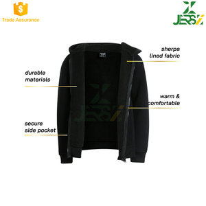 Sudadera con capucha Sherpa de invierno personalizada para hombre, forro polar de algodón y poliéster con cremallera Vintage de doble capa, estampado en relieve, transpirable, óptimo - Product Image 2