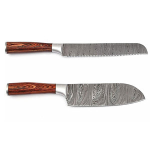 Ensemble de couteaux de chef faits à la main en acier damas de vente chaude pour une utilisation en cuisine - Product Image 4
