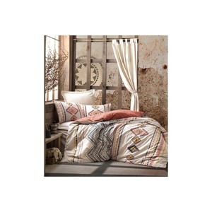 Cotton Box Ethnic Ranforce Double Duvet Cover <b>Set</b> Felix Tile Geometric Pattern for Home Use - Product Image 1