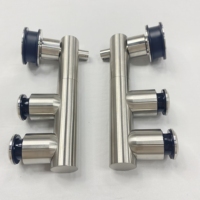 Systèmes de porte de douche sans cadre de nouveau Style système coulissant d'angle matériel de porte en verre pliant accessoires en acier pour vis de salle de bain