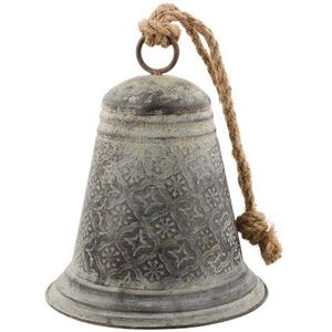 Cloche galvanisée pour décoration de Noël Vente en gros Artisanat en métal Cloche suspendue pour le jardin Cloches élégantes à revêtement gris Design abstrait - Product Image 3