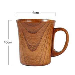Taza de madera clásica Natura 100% con color de madera natural para bebidas como café, té, bebidas calientes E.t.c utilizado en el hogar Hote - Product Image 1