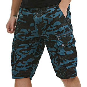 กางเกงขาสั้นคาร์โก้สำหรับผู้ชายกางเกงขาสั้นคาร์โก้สีทึบสวมใส่สบาย - Product Image 3