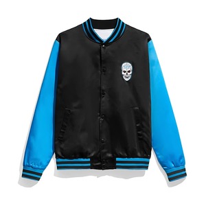 Chaqueta de satén brillante con letras Chaqueta universitaria unisex de moda con puños acanalados y dobladillo - Product Image 6