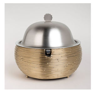 Chauffe-plat en acier inoxydable avec fil métallique support en or décor de table chauffe-plats plat de service chauffe-plats - Product Image 6