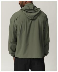 เสื้อกันลมมีฮู้ดสำหรับผู้ชายเสื้อโค้ทสำหรับเดินป่าตั้งแคมป์กันลมมีซิปเต็มรูปแบบเสื้อแจ็คเก็ตผ้าไนลอนสแปนเด็กซ์กันน้ำ - Product Image 5