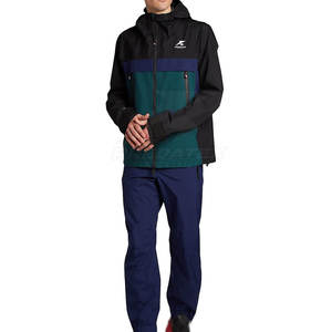 Traje cortavientos de nailon y poliéster para hombre de la mejor calidad, conjunto de 2 piezas con cuello con capucha, patrón sólido para invierno - Product Image 1