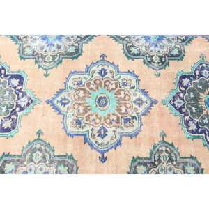 Vintage 3,3x12,3 ft Rug, <b>Runner</b> Turkish Rug, Blue <b>Green</b> Oriental Rug - Product Image 4