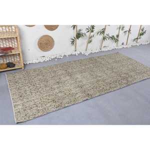 พรมตุรกีวินเทจ ขนาด 4.1x9.1 ฟุต (125x277 ซม.) พรมขนสัตว์โมร็อกโกสีเบจ - Product Image 3
