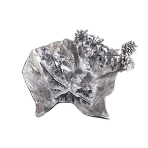 Tazón de fruta plateado de diseño de lujo para servir frutas con flores, tazón de almacenamiento decorativo para restaurantes a precio mayorista - Product Image 1