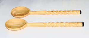 Fourchettes et cuillères à salade en bois et résine à long manche pour la cuisine, écologiques, couleur et logo personnalisés, outils à salade - Product Image 4