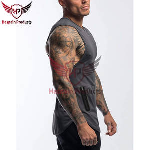 Camisetas sin mangas de algodón personalizables de alta calidad para hombres, de punto transpirable, el mejor Material para uso Atlético informal, venta al por mayor - Product Image 3