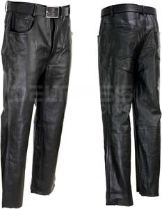 Pantalon pour homme droit à rayures incurvées 100% Pantalon en cuir original Fermeture à braguette boutonnée avec logo imprimé personnalisé de haute qualité en vrac - Product Image 4