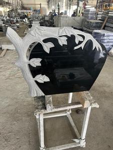 Modernas lápidas de granito negro absoluto indio pulido para monumentos funerarios - Product Image 2
