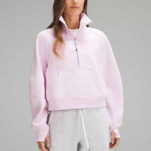 Sudaderas de calle para mujer con logotipo personalizado de alta calidad 100% algodón hecho sudaderas de media cremallera de alta calidad para mujer - Product Image 1