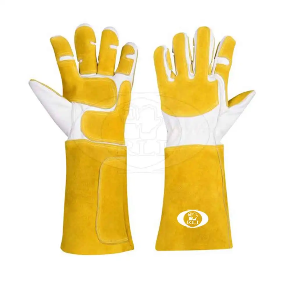 Ручные защитные кожаные перчатки для сварки Tig, сделанные в Пакистане высококачественные огнестойкие перчатки для сварки Tig