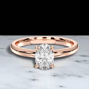 Juego de puntas de diamante de forma ovalada y redonda de moissanita de 1,17 quilates de quilates, anillo de compromiso solitario hecho en plata para mujer - Product Image 2