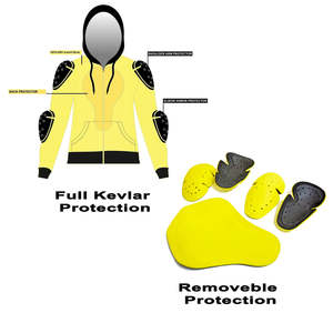 For Kevlar <b>Lined</b> <b>Fleece</b> Riding Hoodie Motorcycle Protective Hoodie with Removable Armors Biker Safety Gear OEM Wholesale - Product Image 6