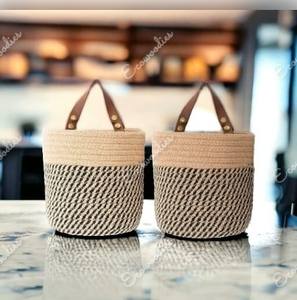 Paniers de rangement pour boissons domestiques Paniers en jute faciles à déplacer et légers en matériau écologique à collectionner pour enfants Rangement en tissu - Product Image 2