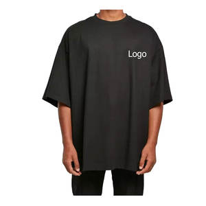 T-shirt pour homme professionnel de luxe 100% coton Nouveau design Coupe ample Petite épaule tombante T-shirt oversize uni 100% coton - Product Image 4