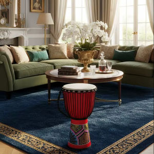 Djembé africain rouge artisanal professionnel SOLOBEAT, mini tambour à main, peau de chèvre de haute qualité, design ABS - Product Image 3