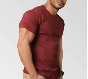 Boxy Fit Style col rond hommes coton lourd grande taille T-Shirt haute qualité à manches courtes musculation t-shirts vierges - Product Image 2