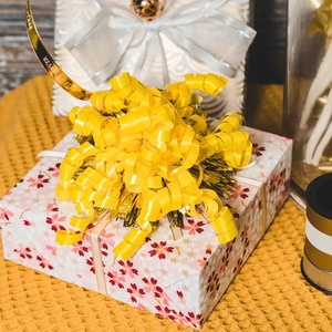 Yellow Polyester Butterfly Bow Solid Color Double Face Woven Digital Printing Decorative Gift <b>Ribbon</b> for Packaging Decoration - Product Image 5
