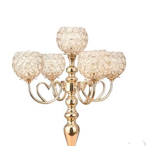 Ensemble de bougeoirs à finition antique en diamant, support rond en métal pour banquet de mariage et éclairage domestique - Product Image 3