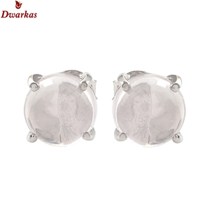 Vente en gros de boucles d'oreilles en quartz rose en argent sterling 925 ensembles de bijoux de mode simples pour la fête d'anniversaire de mariage - Product Image 1