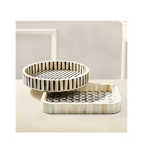 Best Serving Tray Highly Design Look Custom Design Finishing Available Mother Pearl <b>Decor</b> Rectangle Shape Checkered Theme Modern - Product Image 6