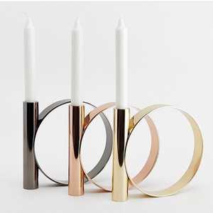 100% Original Brass 3 Slot <b>Tealight</b> <b>Candle</b> Holder Candelabra Wedding Table Centerpiece Luxury Home Decoration Items Decor Stand - Product Image 4