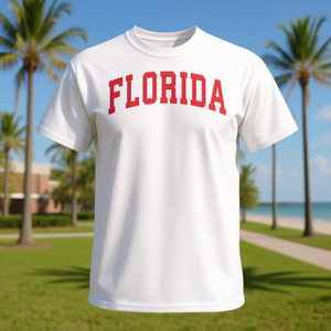 T-shirt classica Florida con stampa retrò, stile classico promozionale - Product Image 3