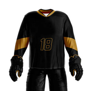 Conception de haute qualité personnalisée Créez votre propre équipe Maillots de hockey sur glace Uniforme professionnel de hockey sur glace de haute qualité - Product Image 4