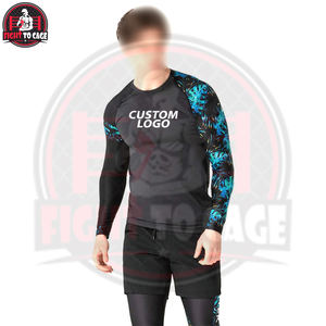 Rashguard MMA de qualité supérieure, imprimé numériquement, haut de gamme pour le fitness et la course, col rond, séchage rapide, manches longues, polyester/spandex/nylon 220g - Product Image 5