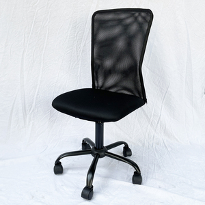 Chaise pivotante GSP02, chaise minimaliste à hauteur réglable avec dossier et accoudoirs en maille pour la maison, le bureau ou l'hôpital - Product Image 4