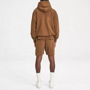 2022 conjuntos de Sudadera con capucha de lana de algodón de gran tamaño personalizados ropa de calle para hombres traje corto de sudor informal chándal para parejas - Product Image 2