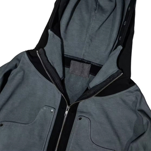 เสื้อมีฮู้ดแนวสตรีทในเมืองสีดำสำหรับผู้ชายเสื้อสไตล์ฮิปฮอปไซเบอร์พังค์ญี่ปุ่นเสื้อยืดพิมพ์ลายปากปลาแบบถัก - Product Image 5