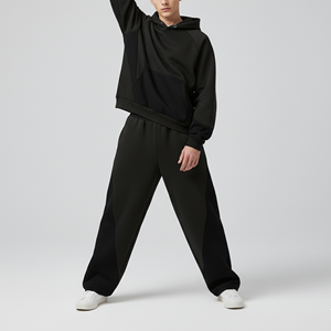 Vente chaude en gros, survêtement décontracté en molleton à capuche, coupe classique, imprimé personnalisé, 100% coton, 2 tons, streetwear pour hommes - Product Image 5