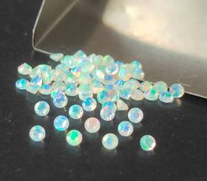 Opale d'Éthiopie naturelle multicolore, multibrillante, taille ronde facettée, 2mm-8mm, pierre précieuse de haute qualité pour la fabrication de bijoux - Product Image 3