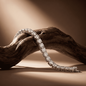 Pulsera de diamantes cultivados en laboratorio, oro blanco, diamantes redondos, pulsera de lujo, joyería fina clásica y elegante, regalo para mujer - Product Image 2