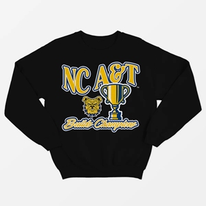 Sudadera con capucha de manga larga de Carolina del Norte A & T Bulldog for Champion, ropa universitaria negra sólida, Sudadera de punto lavada antiretráctil - Product Image 1