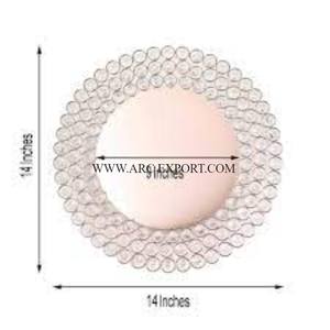 Tendance Design Table Ware Métal et Cristal Chargeur de Nourriture Plaqué Top Qualité Forme Ronde Maison et Cuisine Alimentaire Sous Assiette - Product Image 1